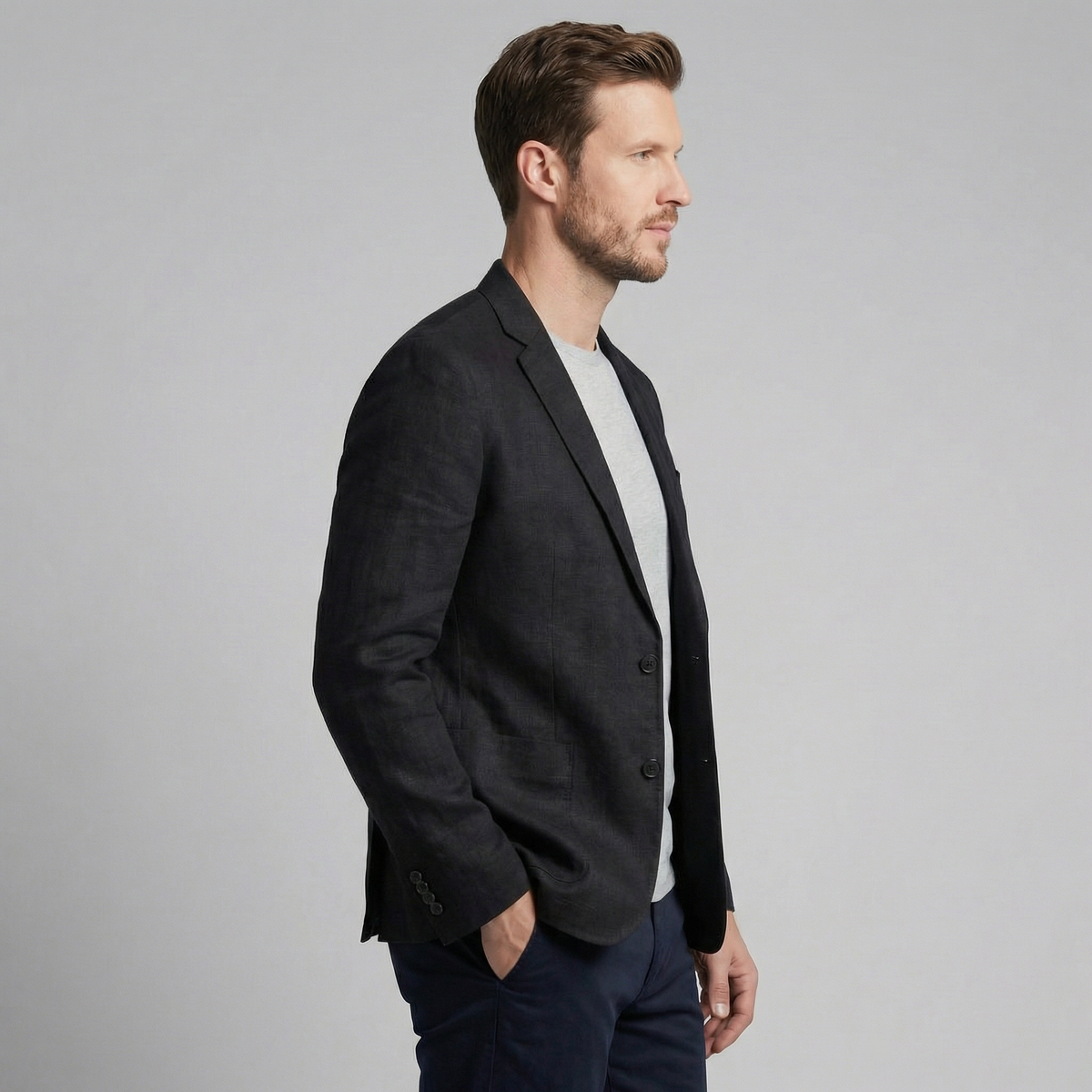 Men's Linen Blazer Jacket Breathable Relaxed Summer Smart Casual