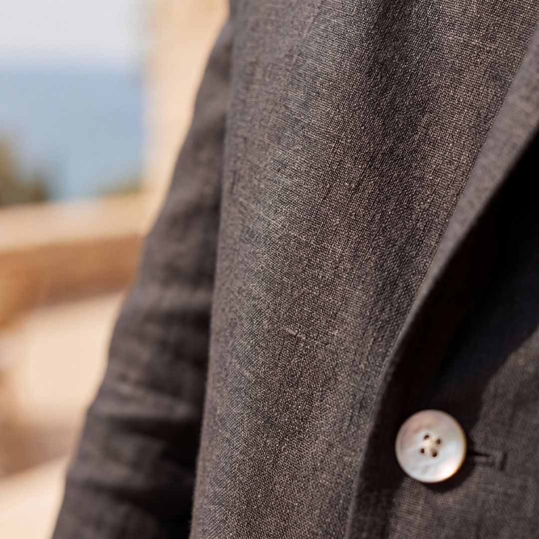 Men's Linen Blazer Unstructured Notch Lapel Lightweight Casual Jacket