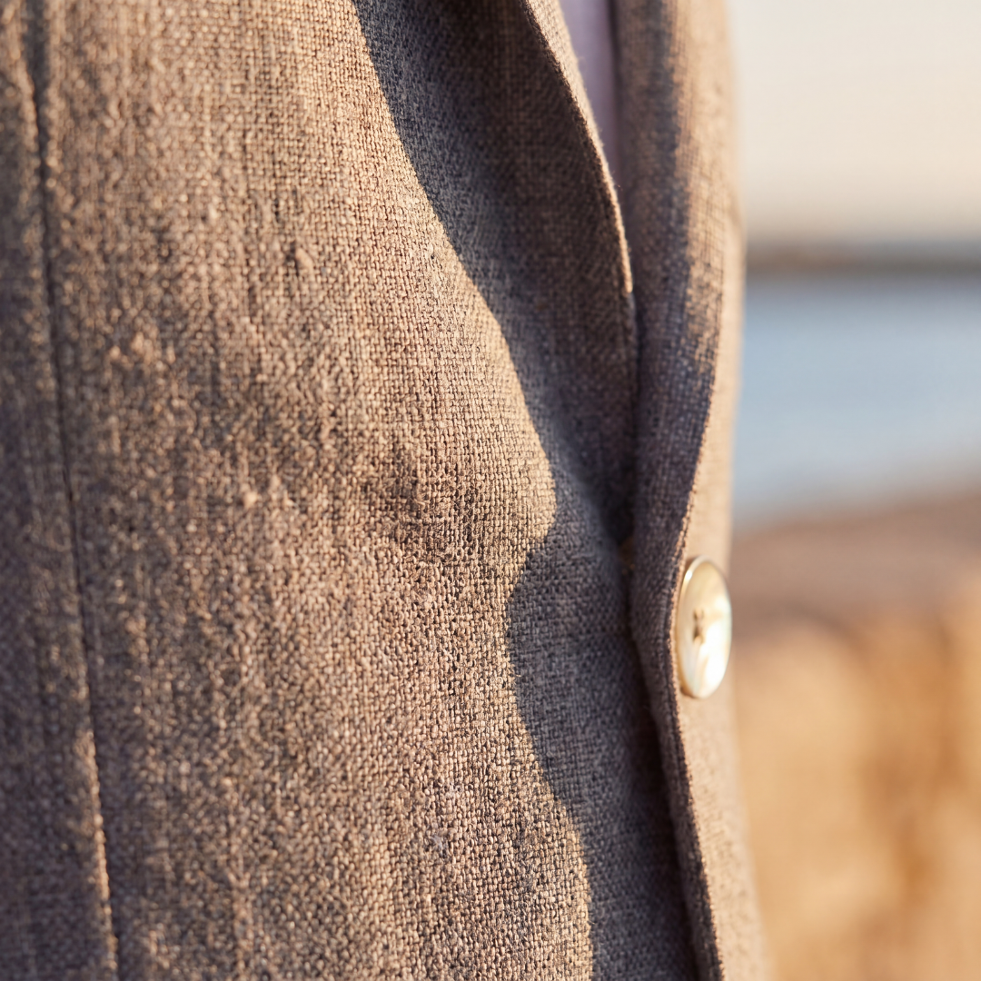 Men's Linen Blazer Unstructured Notch Lapel Lightweight Casual Jacket