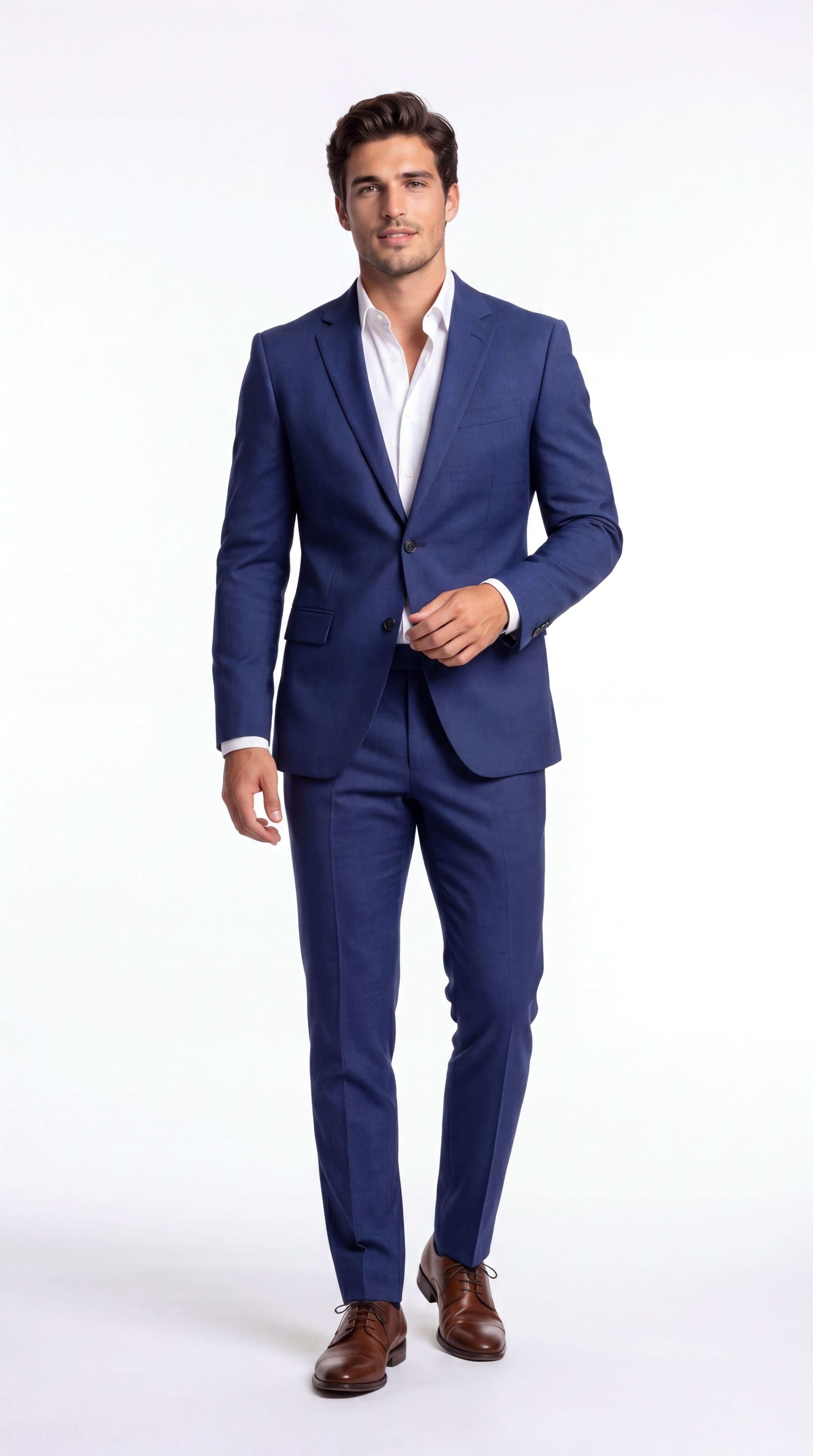 Men's Linen Suit Slim Fit Two Piece Summer Wedding Guest - 7