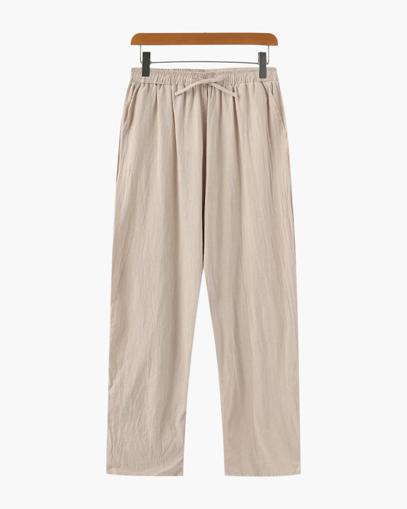 Men's Oversized Linen Pants Casual Summer Relaxed Wide Leg