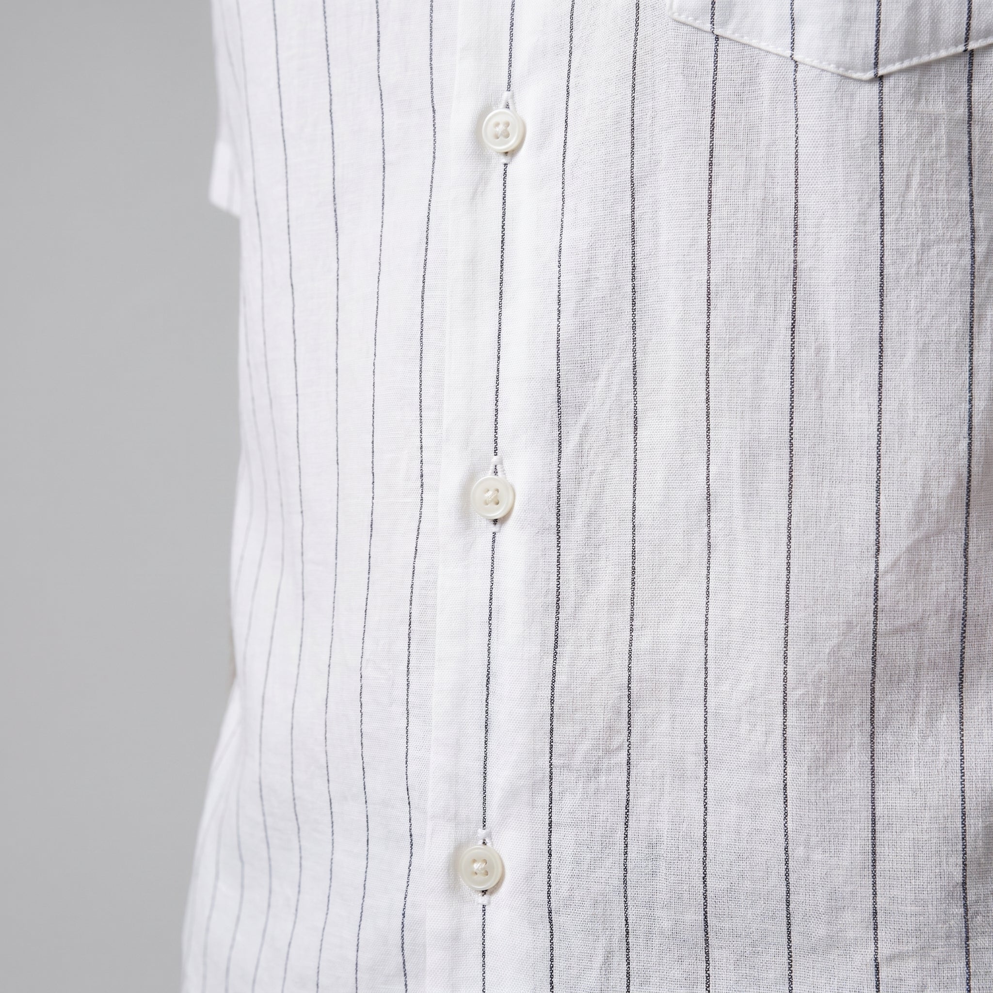 Men's Pinstripe Short Sleeve Camp Shirt Smart Casual Summer