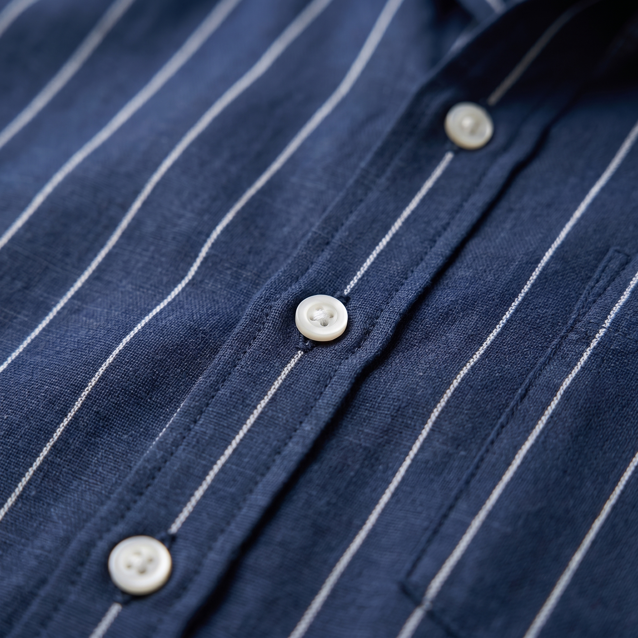 Men's Pinstripe Short Sleeve Camp Shirt Smart Casual Summer