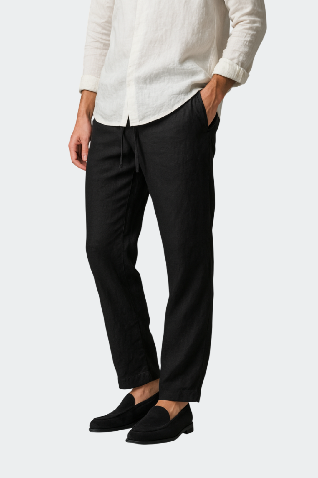 Men's Relaxed Fit Linen Pants Breathable Casual Summer Lightweight