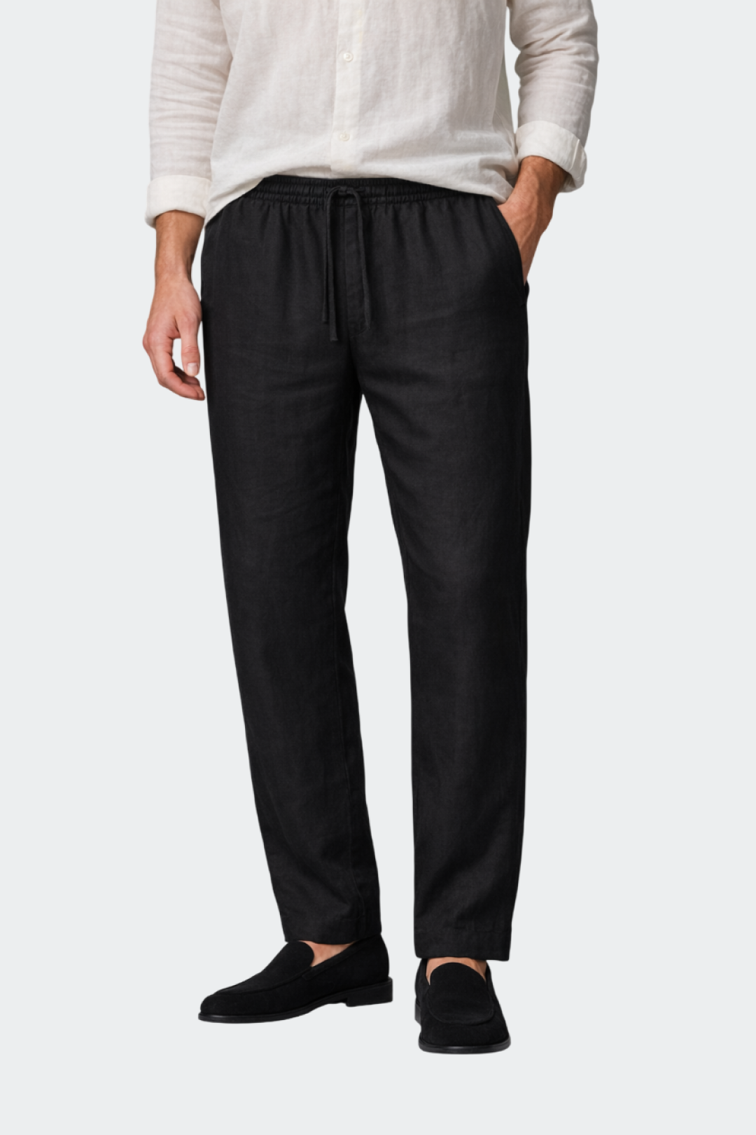 Men's Relaxed Fit Linen Pants Breathable Casual Summer Lightweight