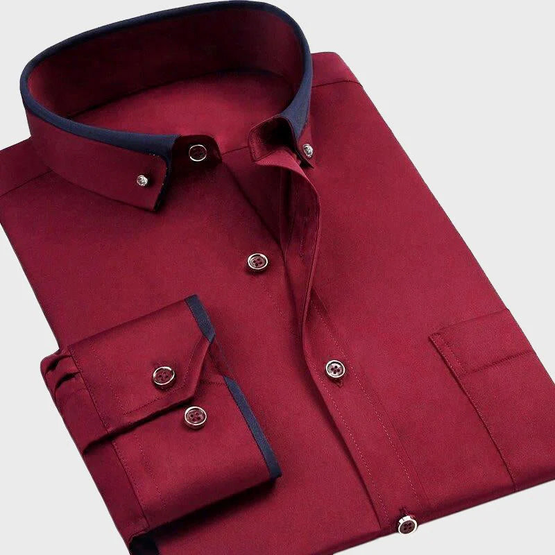 Men's Slim Fit Button-Up Shirt Lightweight Casual Oxford