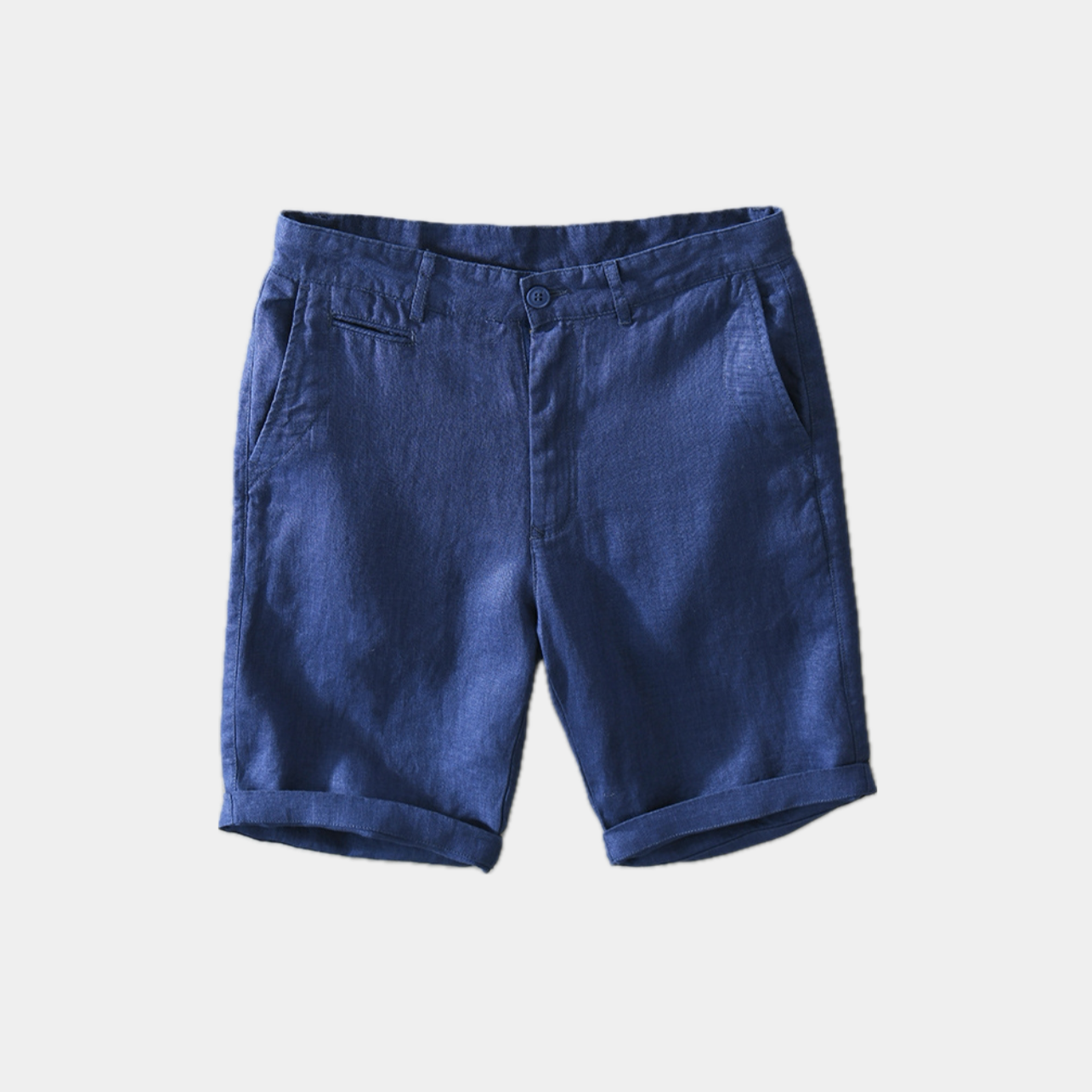 Men's Slim Fit Linen Shorts Elegant Summer Style Side Pockets