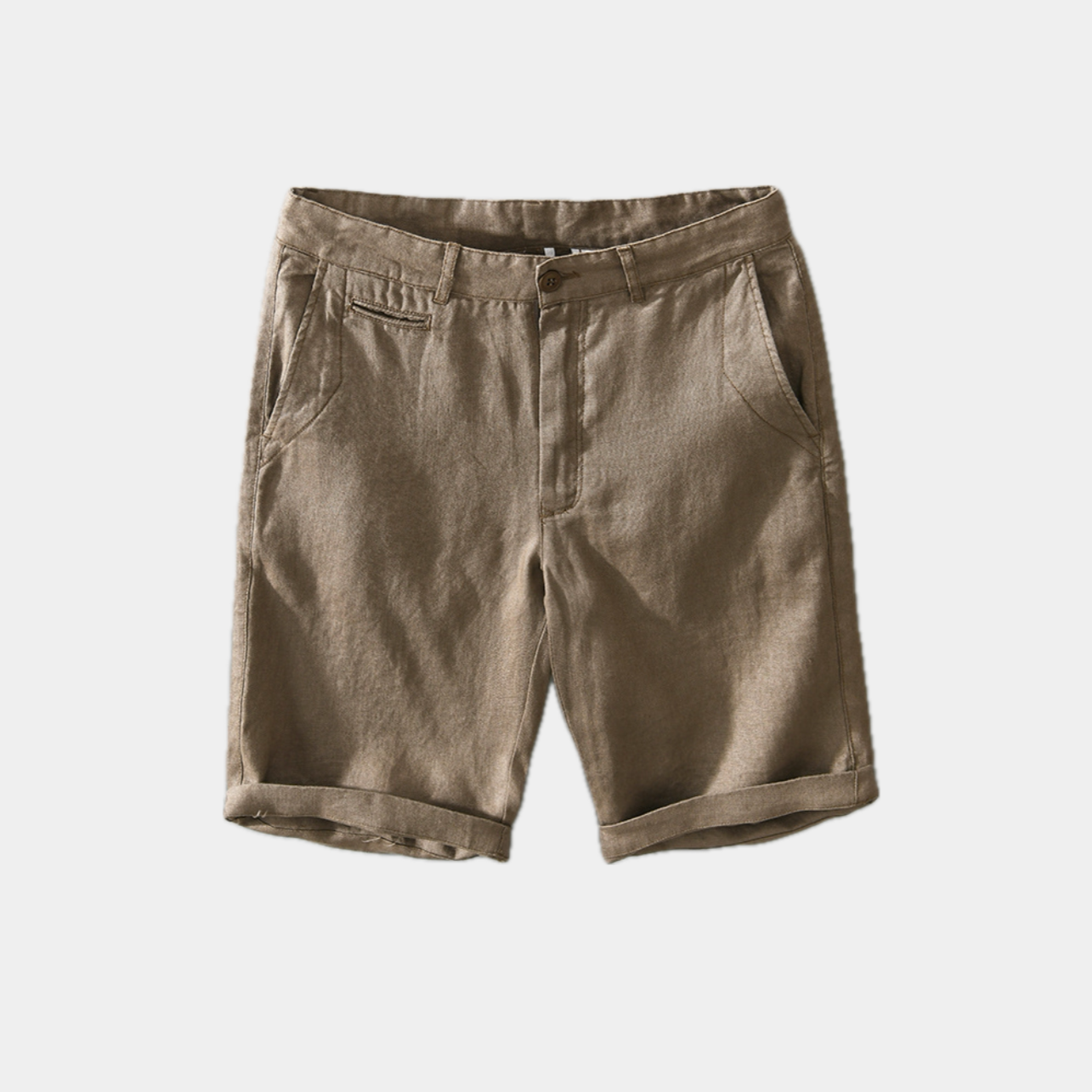 Men's Slim Fit Linen Shorts Elegant Summer Style Side Pockets
