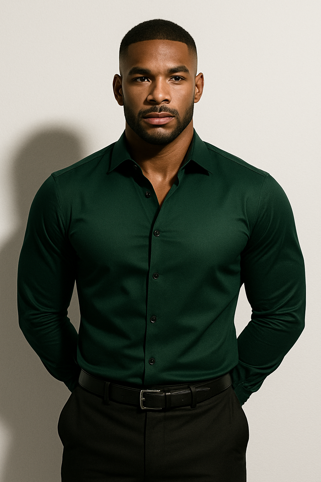 Men's Slim Fit Tailored Long Sleeve Dress Shirt Button-Down