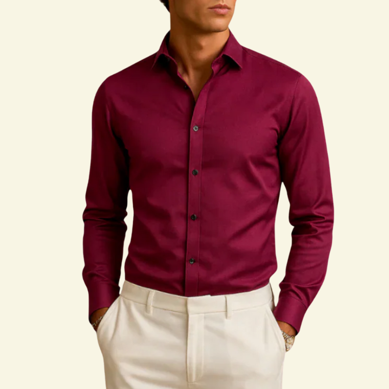 Men's Smart Casual Shirt with Contrast Button Detail