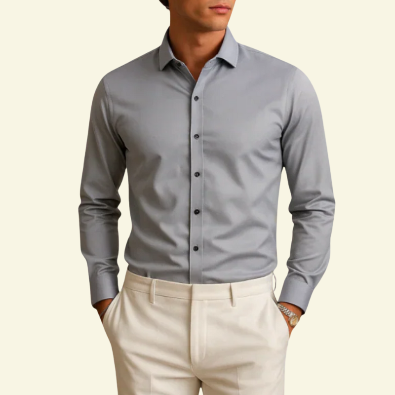 Men's Smart Casual Shirt with Contrast Button Detail
