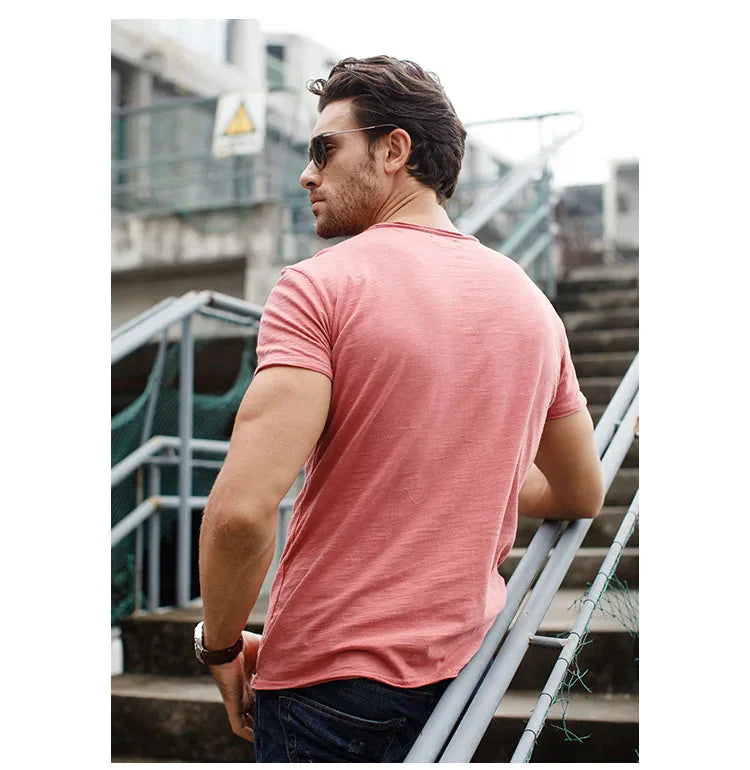 Men's Soft Cotton T-Shirt Lightweight Relaxed Fit Everyday Casual