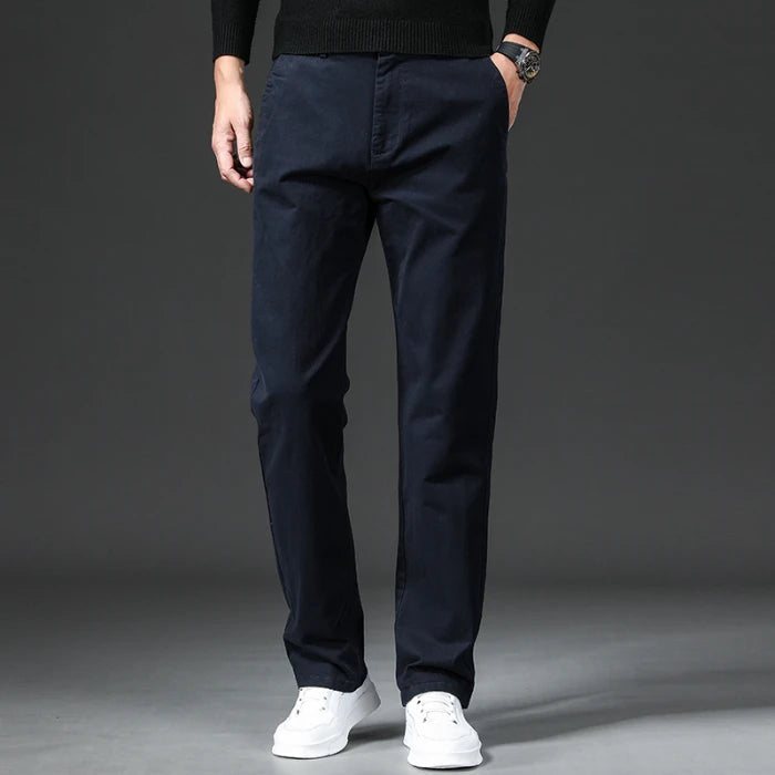 Men's Stretch Chino Slim Fit Casual Pants Elastic Waist
