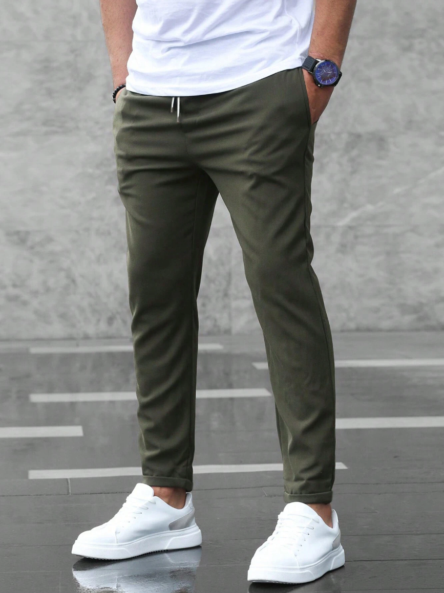 Men's Stretch Comfort Pants Regular Fit Casual Everyday Wear