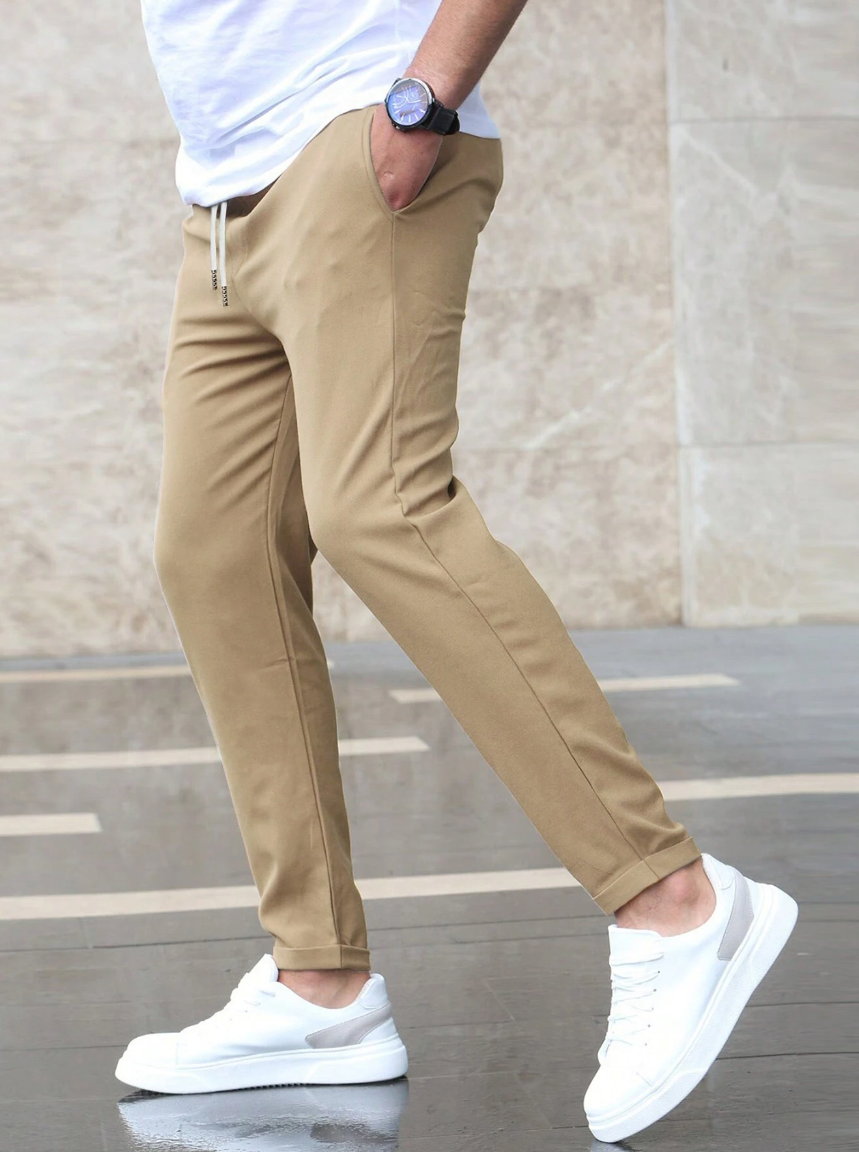 Men's Stretch Comfort Pants Regular Fit Casual Everyday Wear