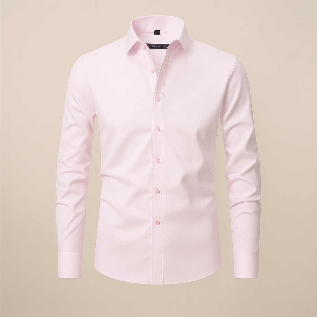 Men's Structured Fit Wrinkle-Free Long Sleeve Button-Down Shirt