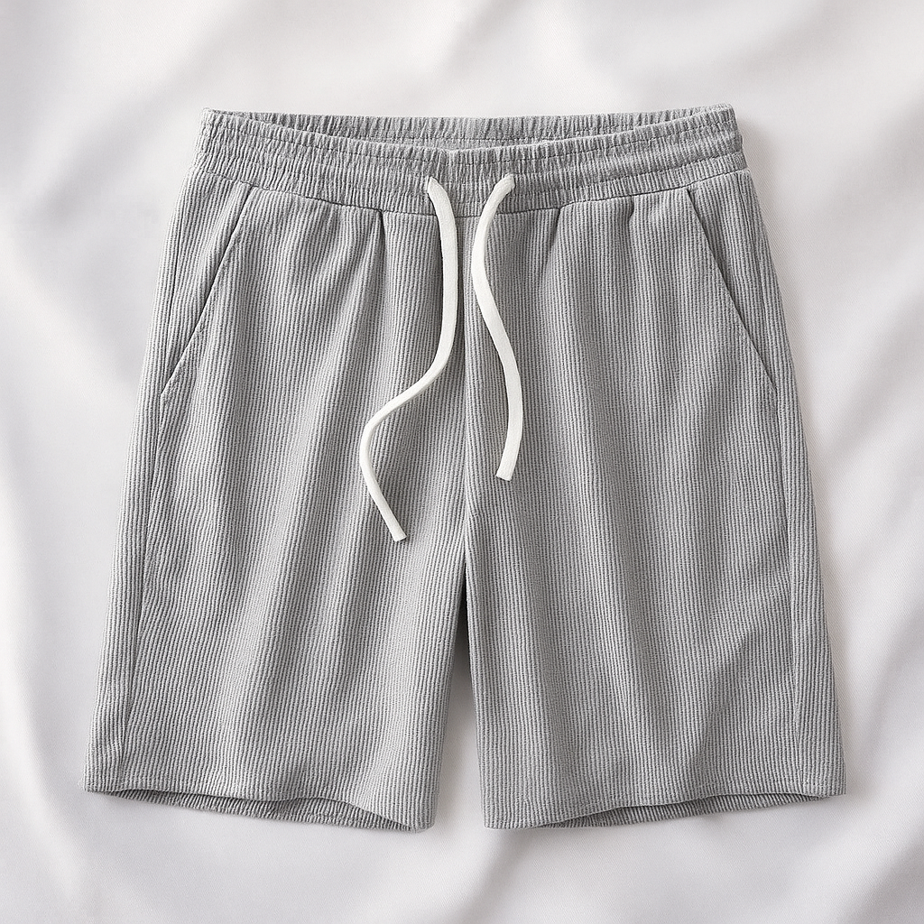Men's Waffle Knit Shorts with Comfortable Elastic Waist