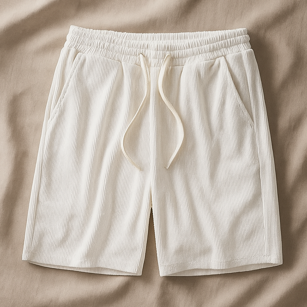 Men's Waffle Knit Shorts with Comfortable Elastic Waist