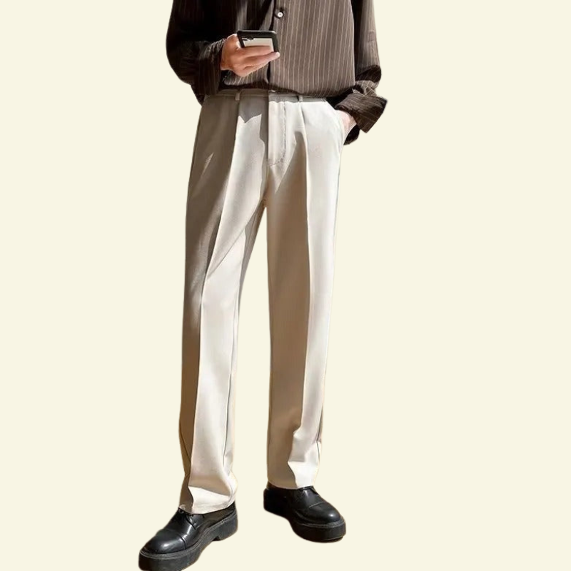 Men's Wide Leg Formal Trousers Premium Loose Fit Tailored Style
