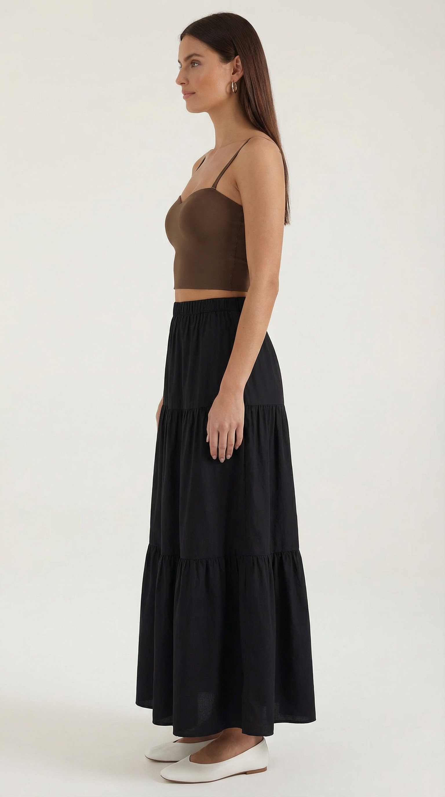 Women's Structured Fitted Tank Top with Heart Neckline