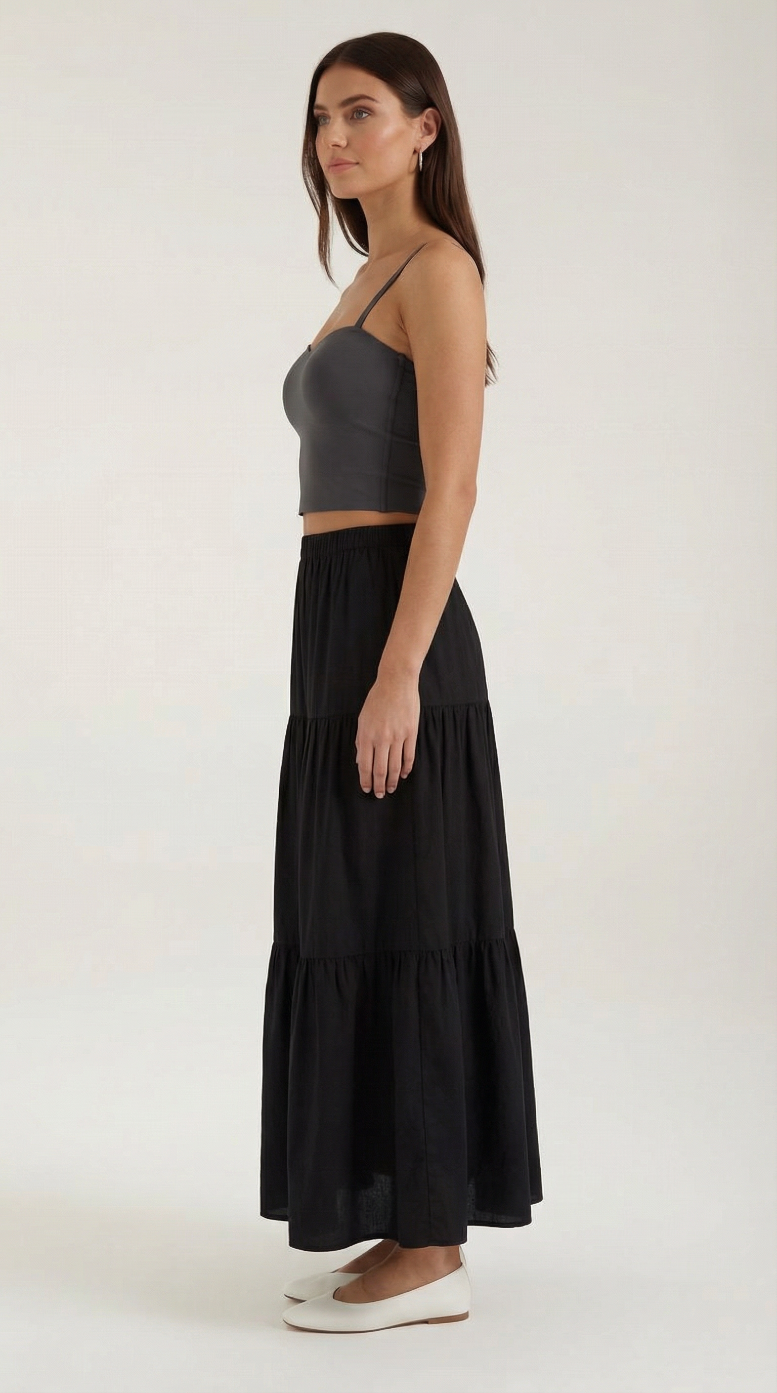 Women's Structured Fitted Tank Top with Heart Neckline