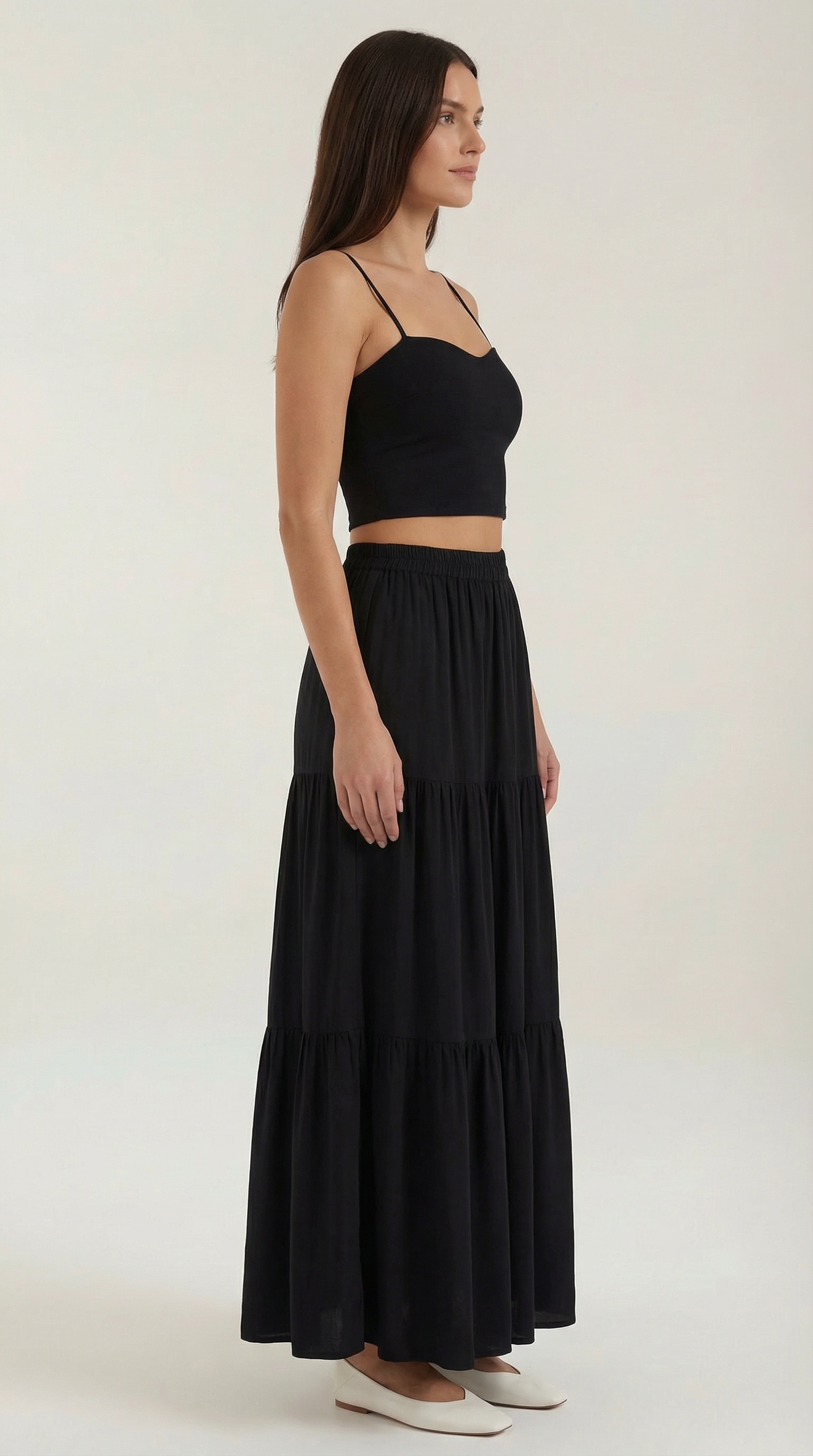 Women's Structured Fitted Tank Top with Heart Neckline