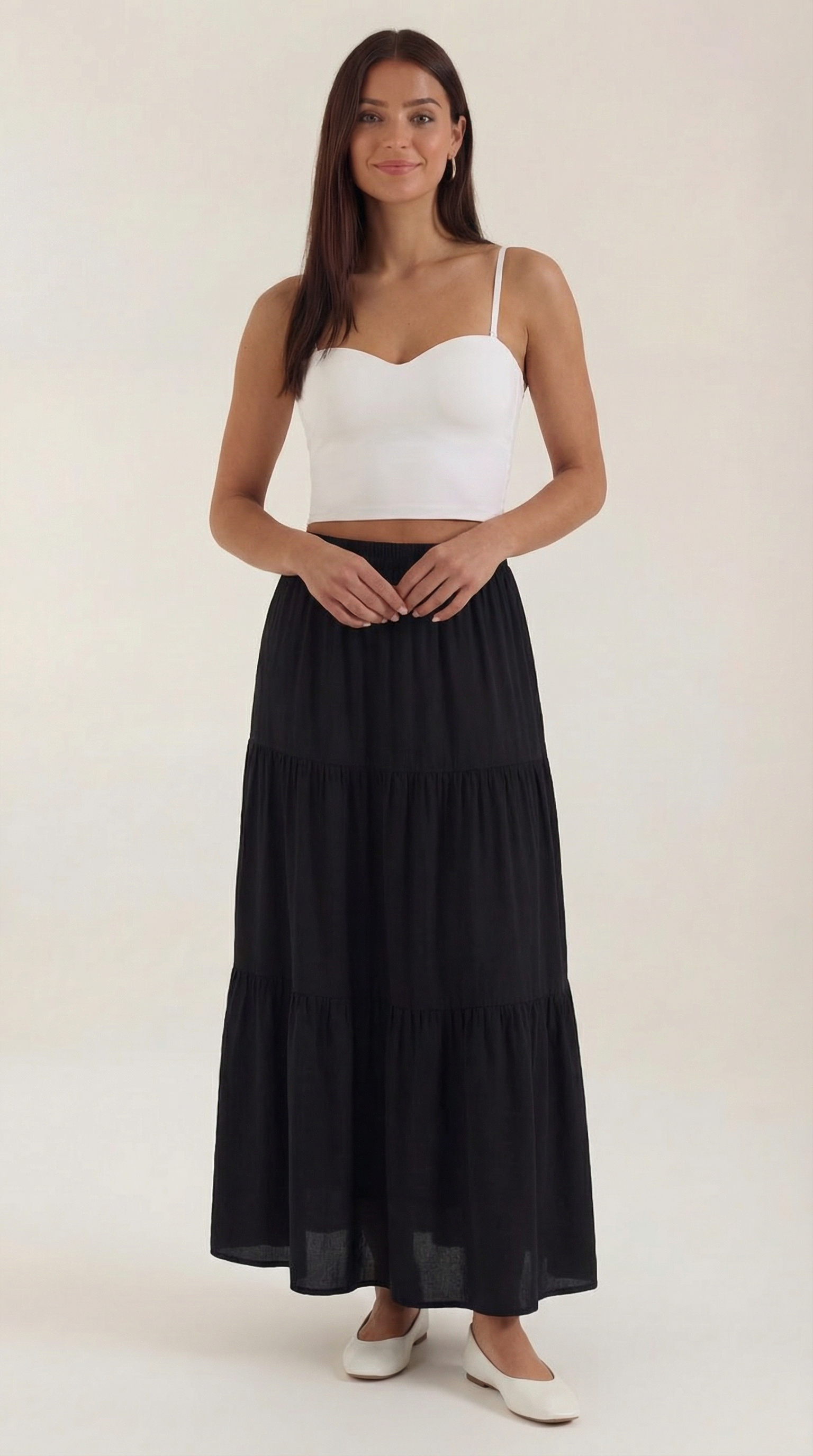 Women's Structured Fitted Tank Top with Heart Neckline