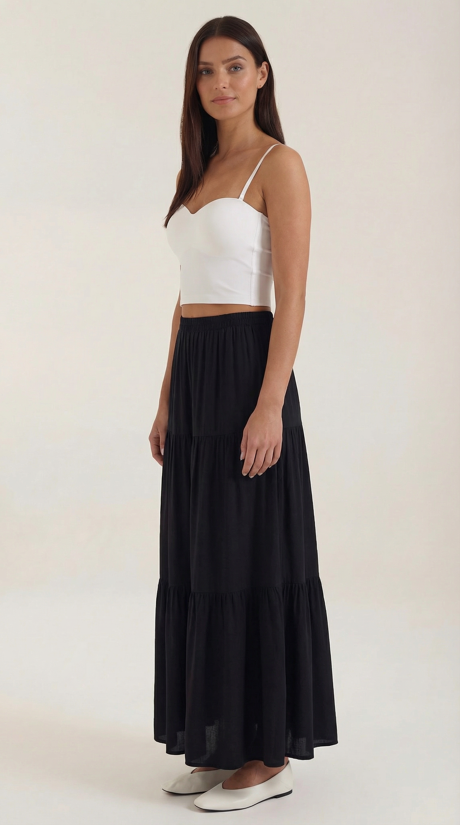 Women's Structured Fitted Tank Top with Heart Neckline