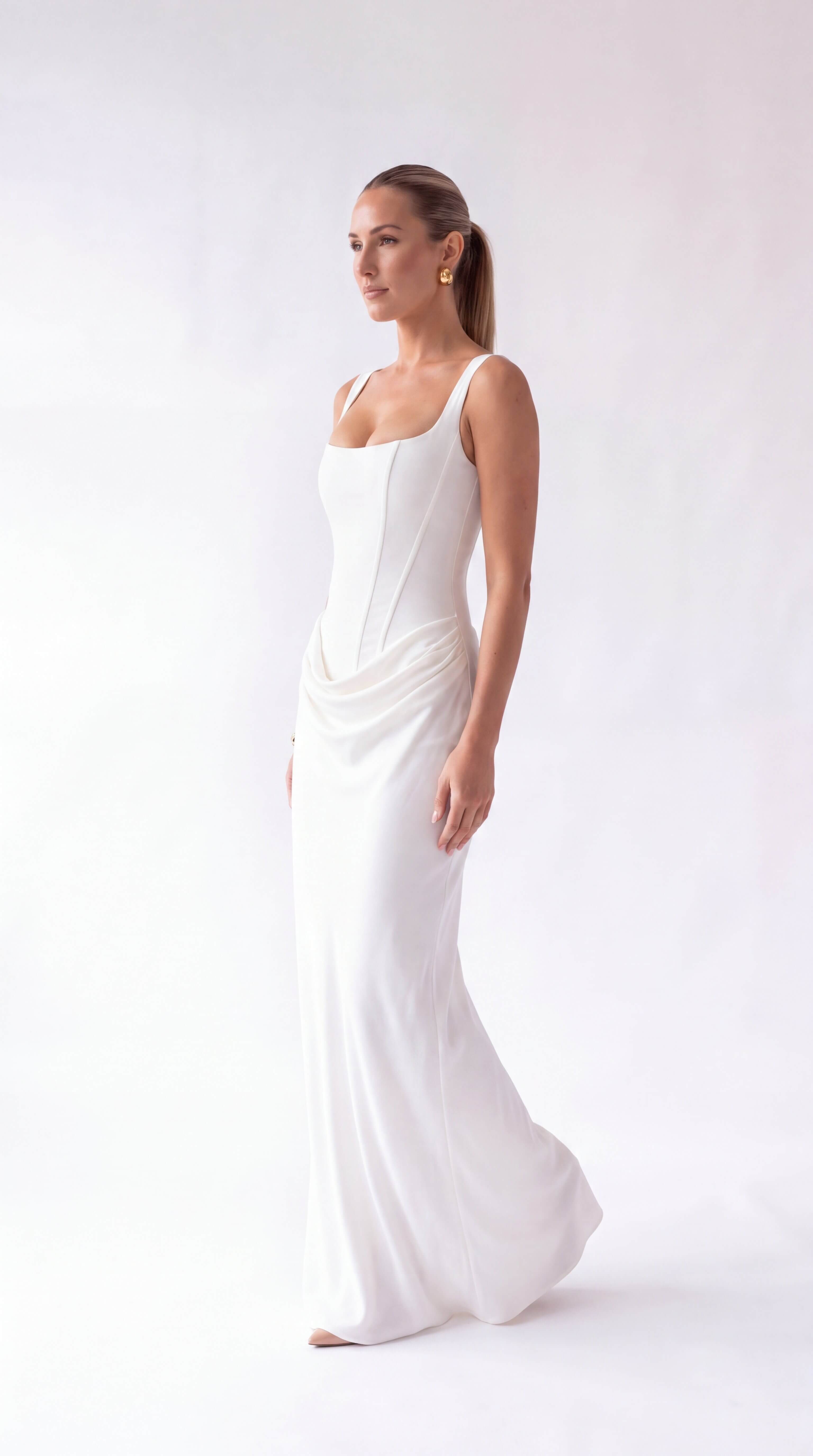 Women's Backless Maxi Dress Elegant Evening Wedding Guest Gown - 10