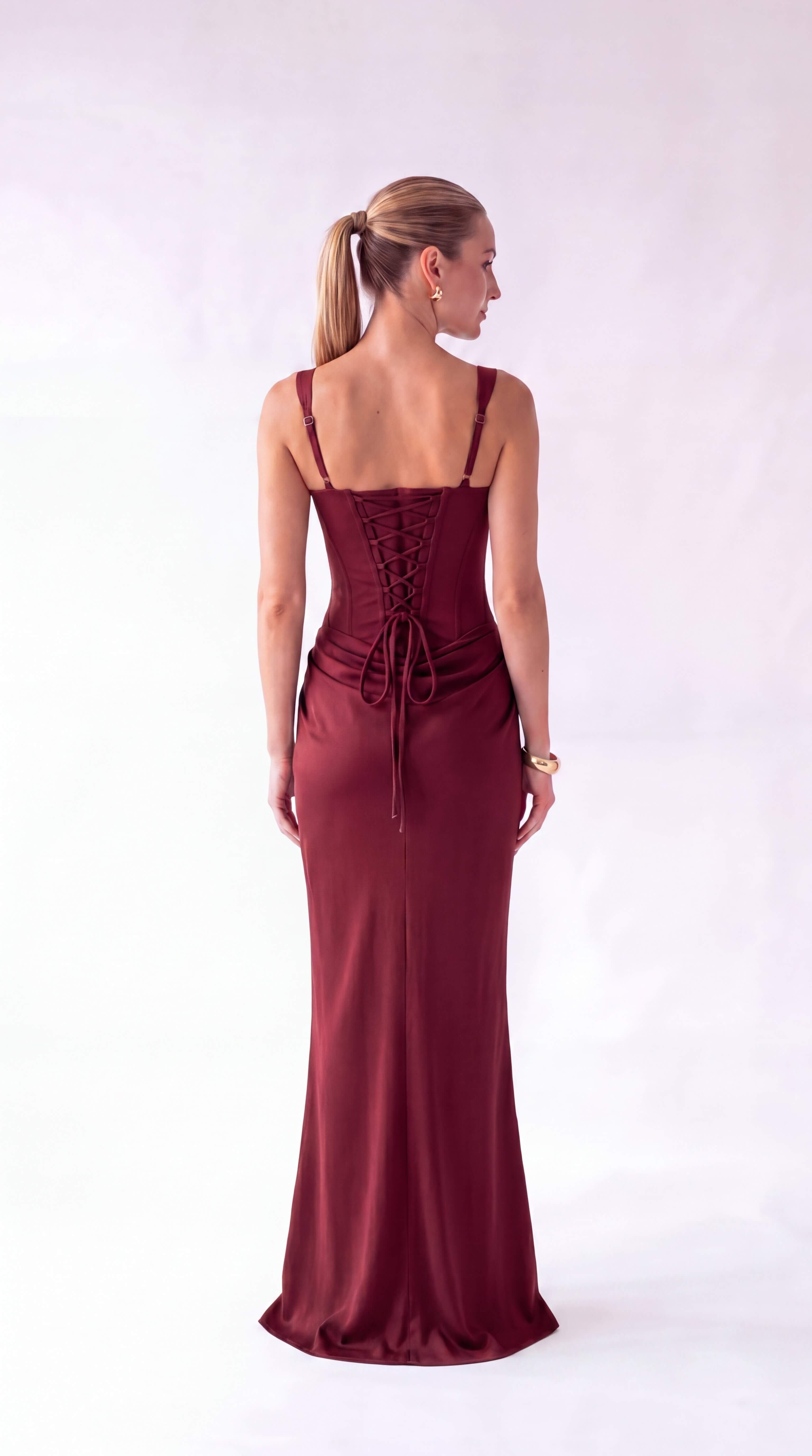 Women's Backless Maxi Dress Elegant Evening Wedding Guest Gown - 14