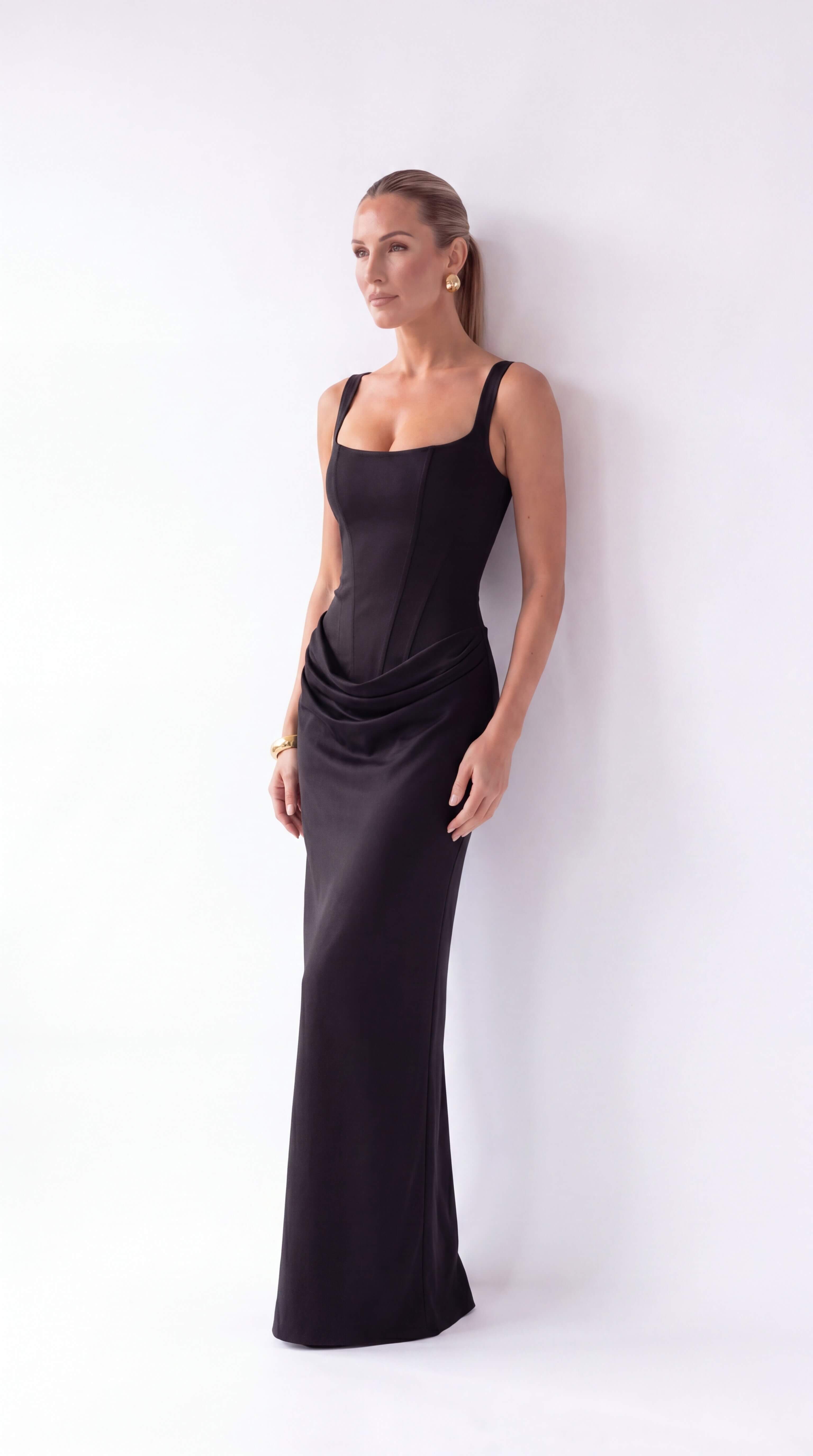 Women's Backless Maxi Dress Elegant Evening Wedding Guest Gown - 16