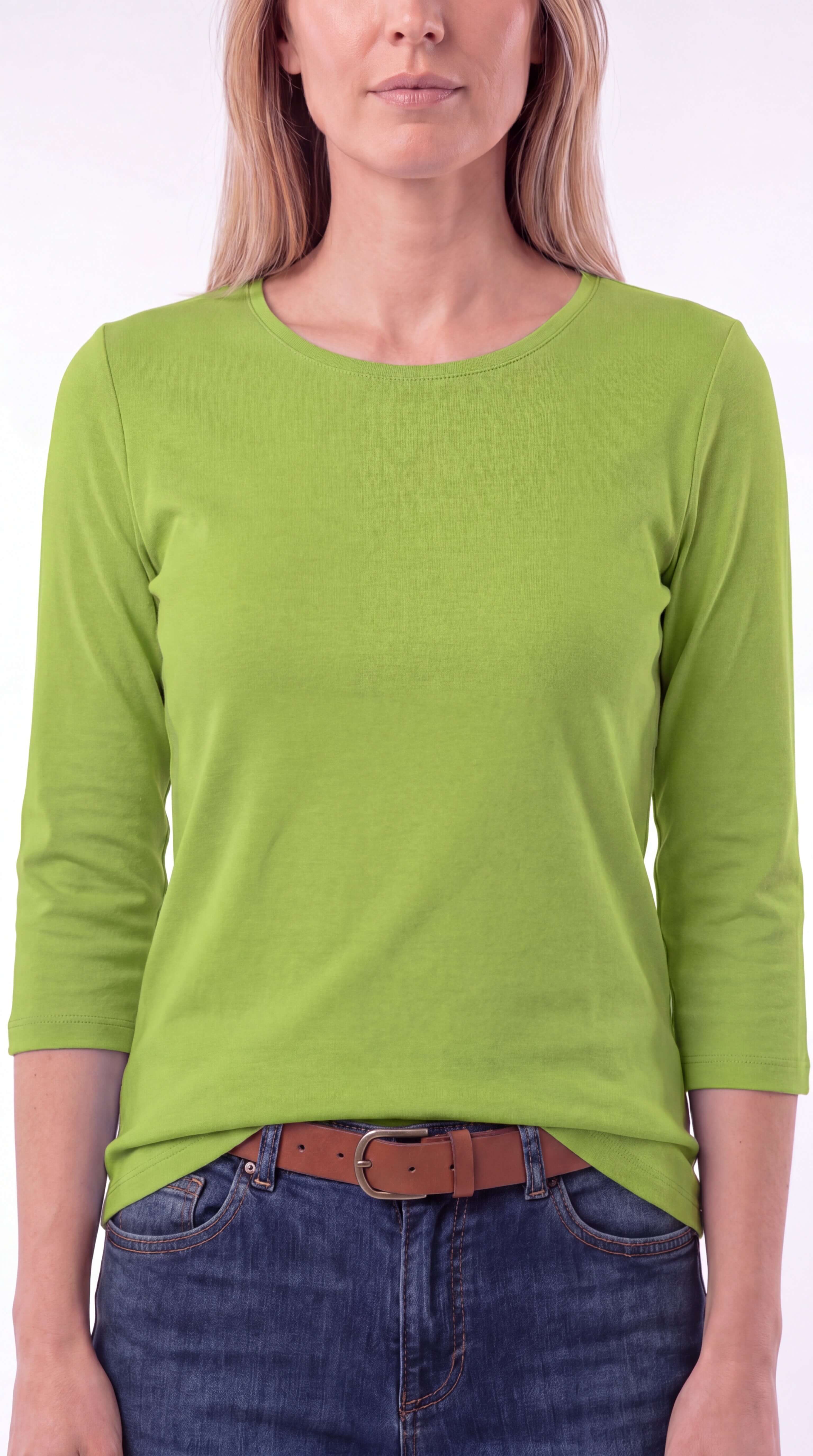 Women's Crew Neck 3/4 Sleeve Casual Layering Everyday Top - 8