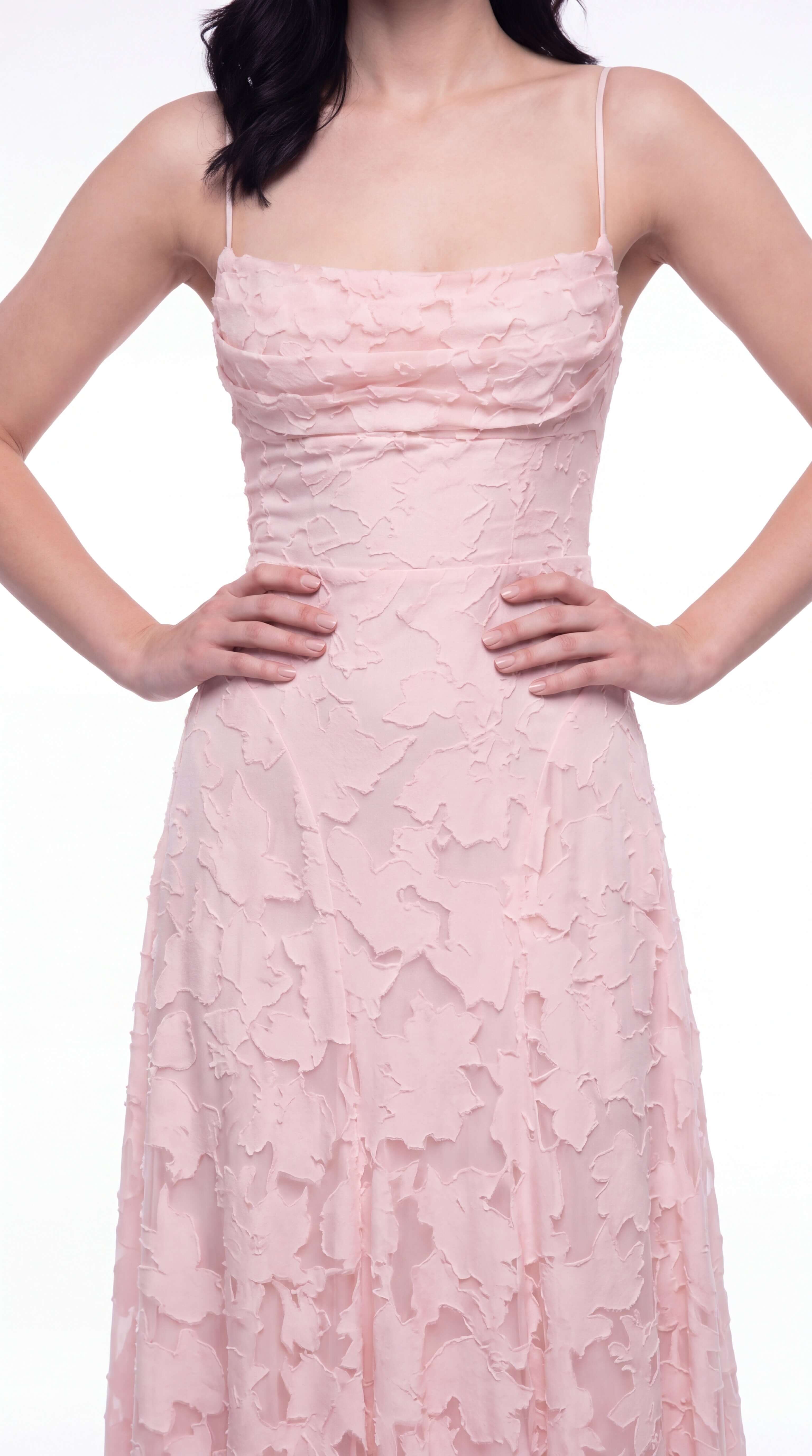 Women's Floral Maxi Dress Thin Straps Wedding Guest Evening Gown - 3