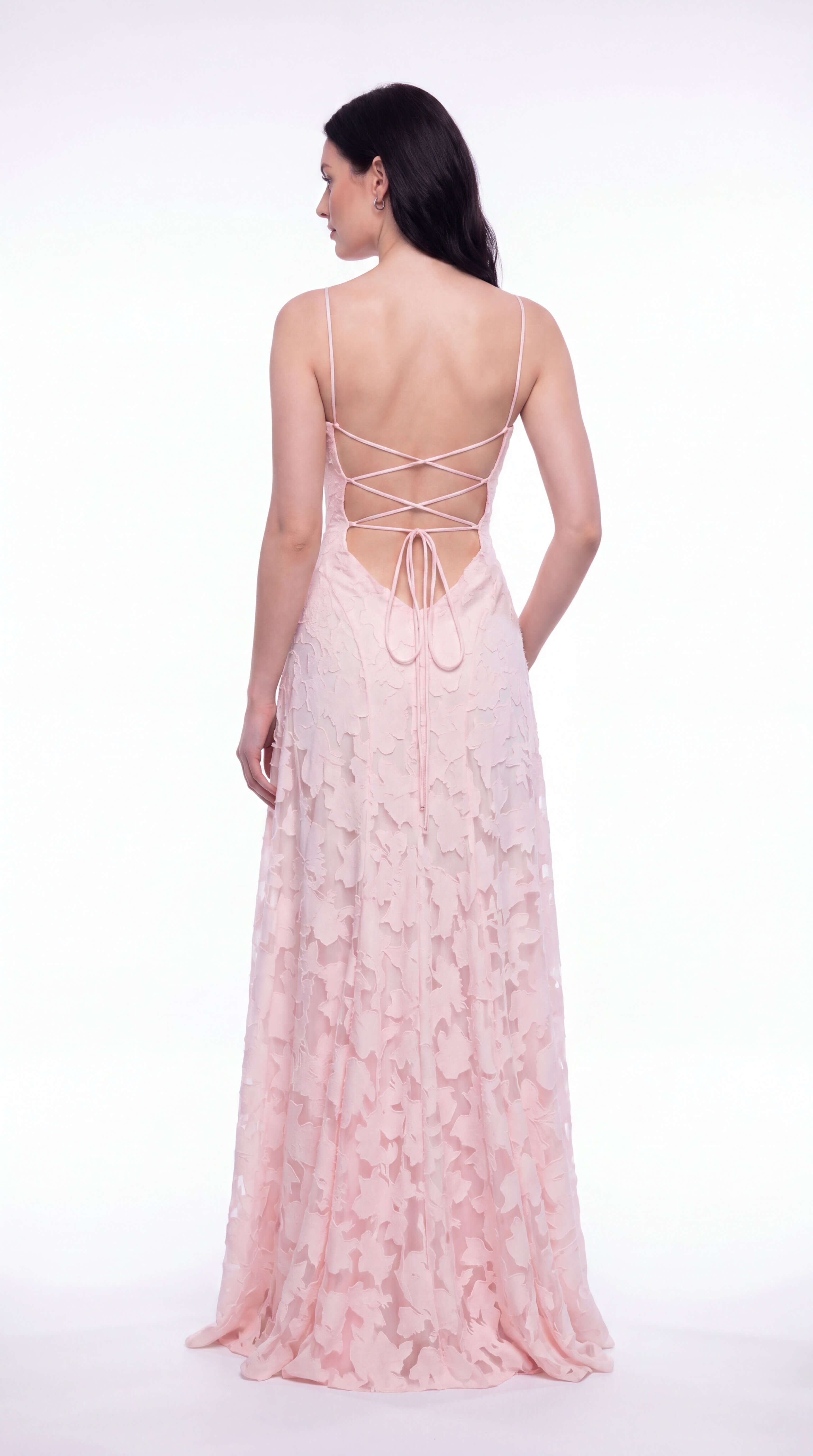 Women's Floral Maxi Dress Thin Straps Wedding Guest Evening Gown - 4
