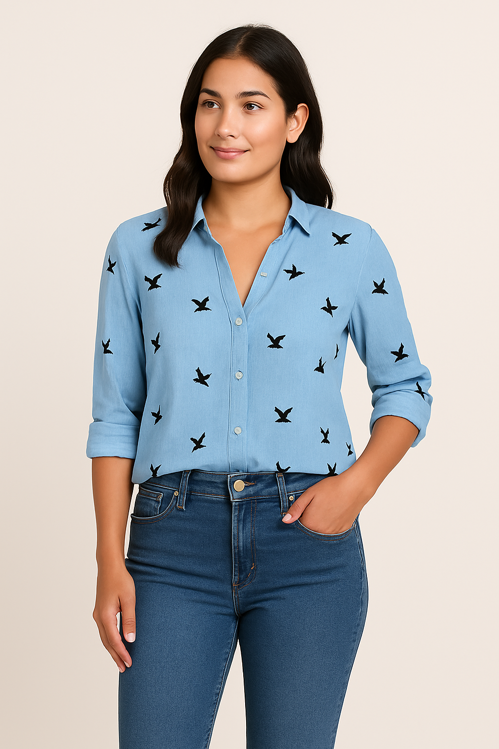 Women's Lightweight Summer Blouse Elegant Casual Office to Leisure