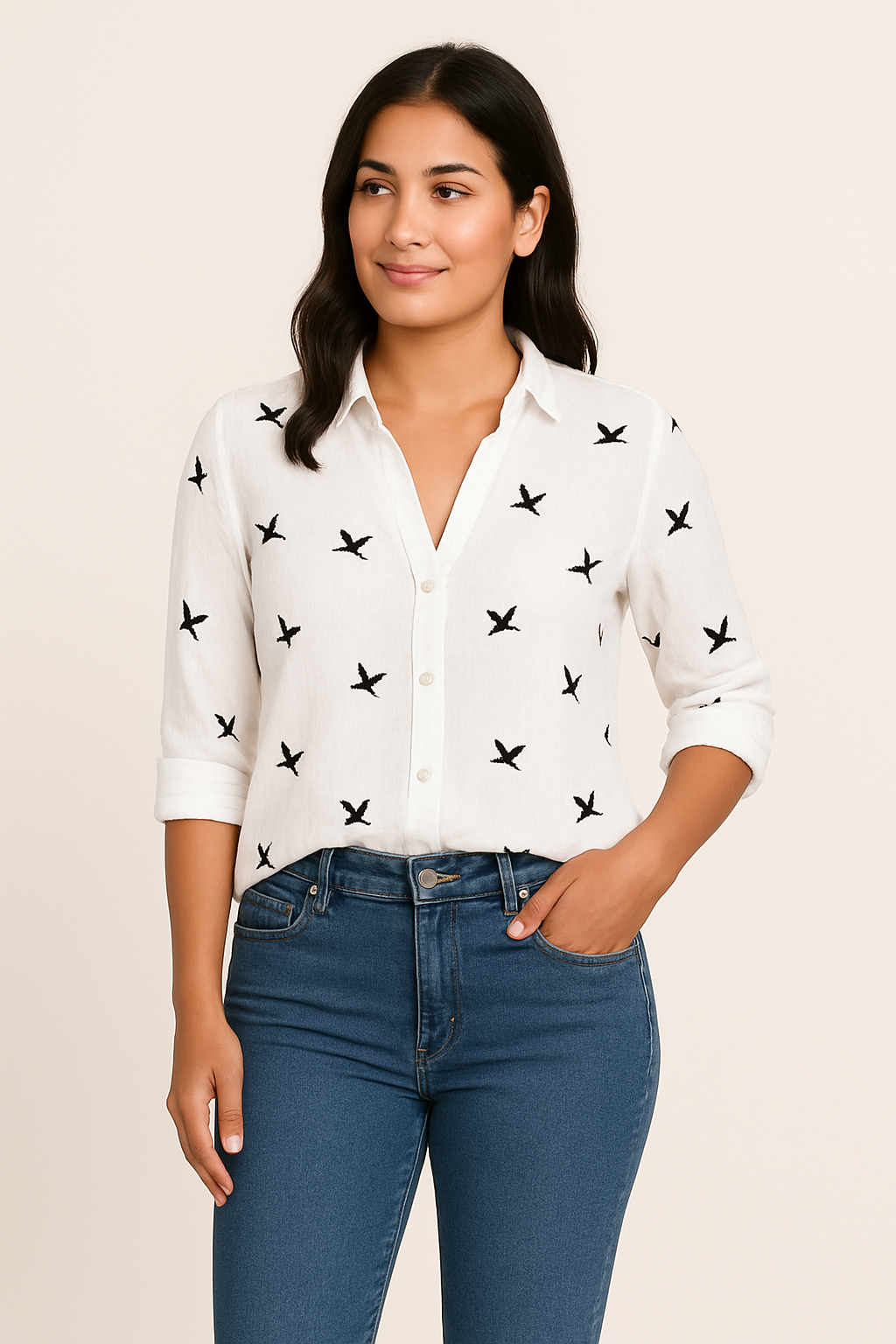 Women's Lightweight Summer Blouse Elegant Casual Office to Leisure