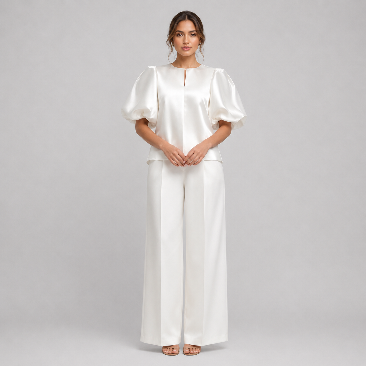 Women's Oversized Puff Sleeve Blouse Soft Loose Relaxed Fit