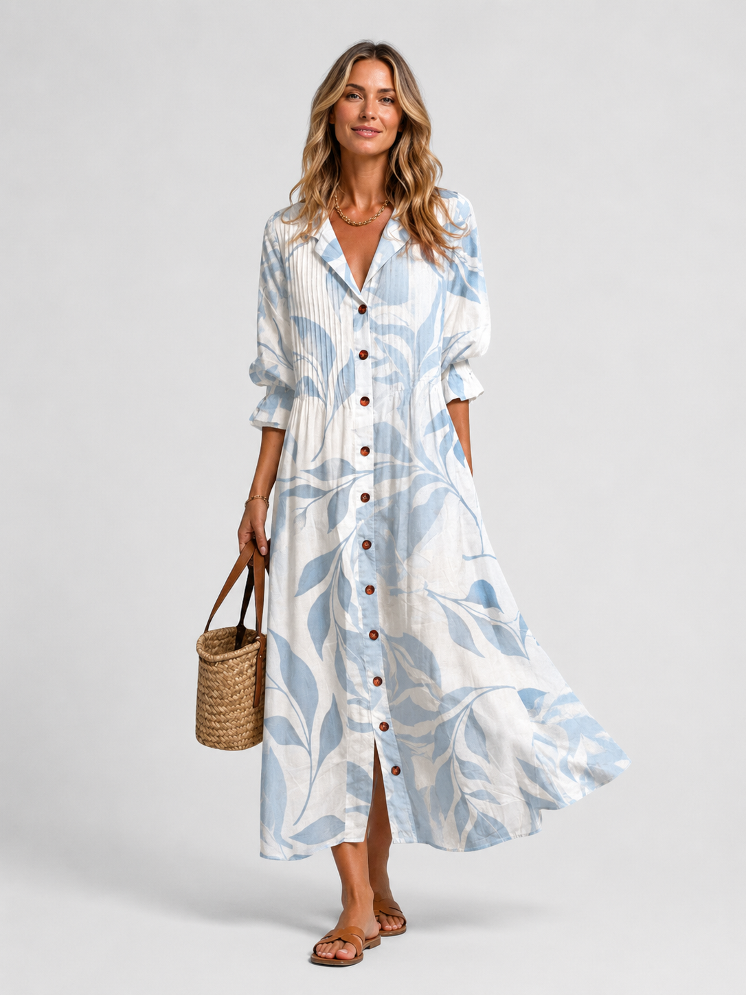 Women's Printed Shirt Dress Relaxed Flattering Fit