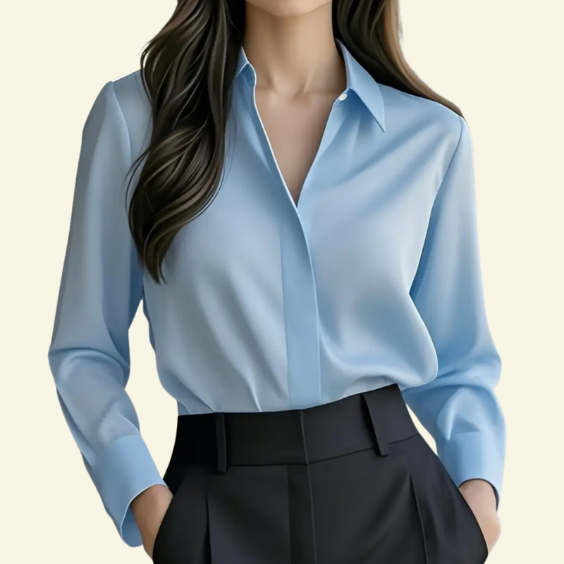 Women's Structured Shirt Elegant Smart Casual Versatile Refined Style