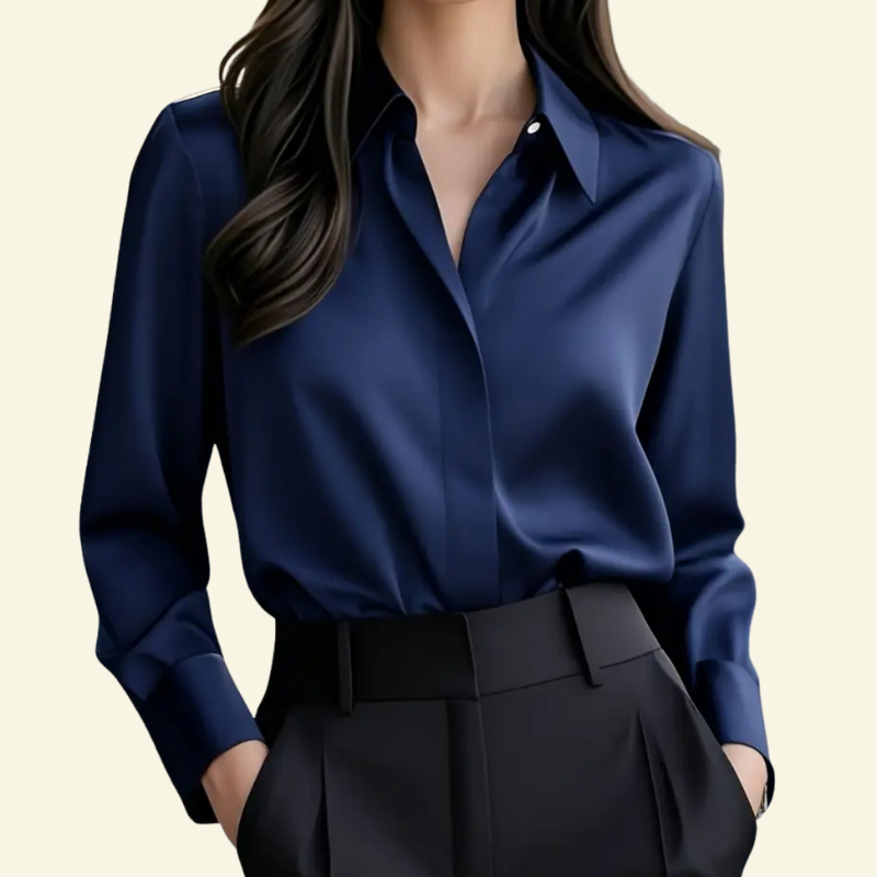 Women's Structured Shirt Elegant Smart Casual Versatile Refined Style