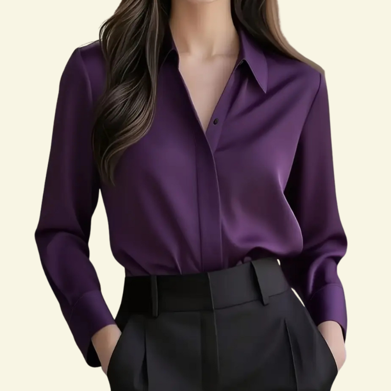 Women's Structured Shirt Elegant Smart Casual Versatile Refined Style