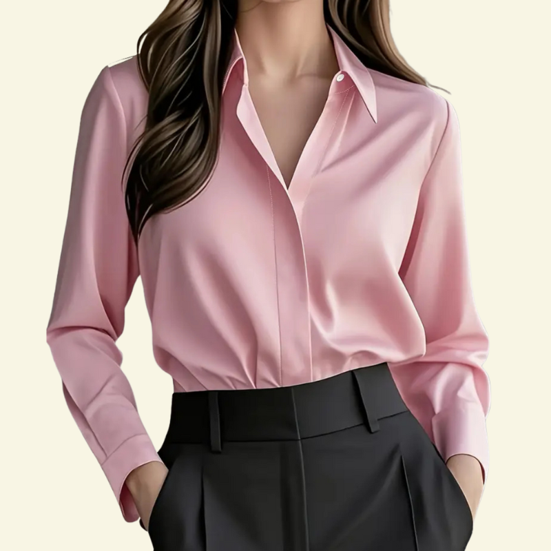 Women's Structured Shirt Elegant Smart Casual Versatile Refined Style